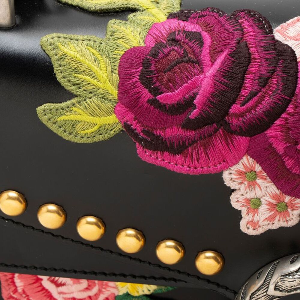 Gucci Leather Embroidered Studded Blind for Love Dionysus Small Shoulder Bag - Picture 10 of 16